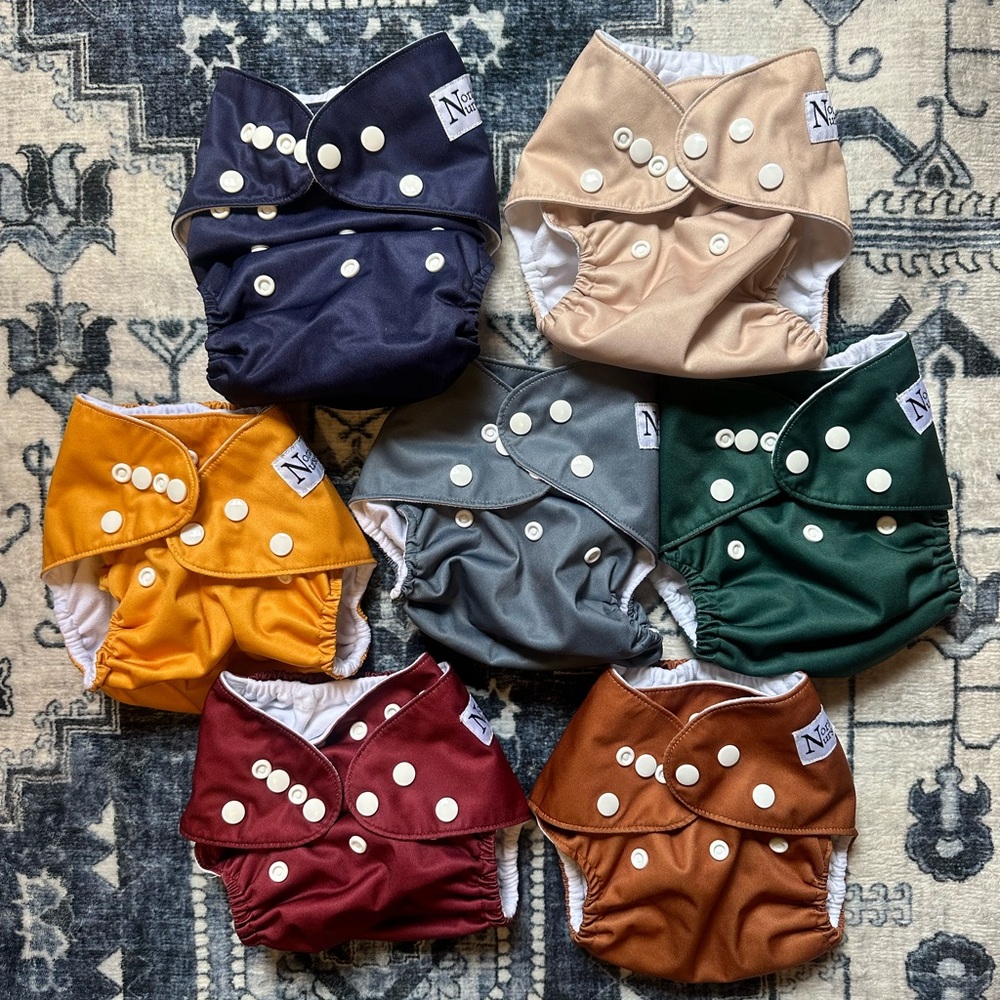 “Pacific Neutrals” Nora Nursery pocket diapers with inserts